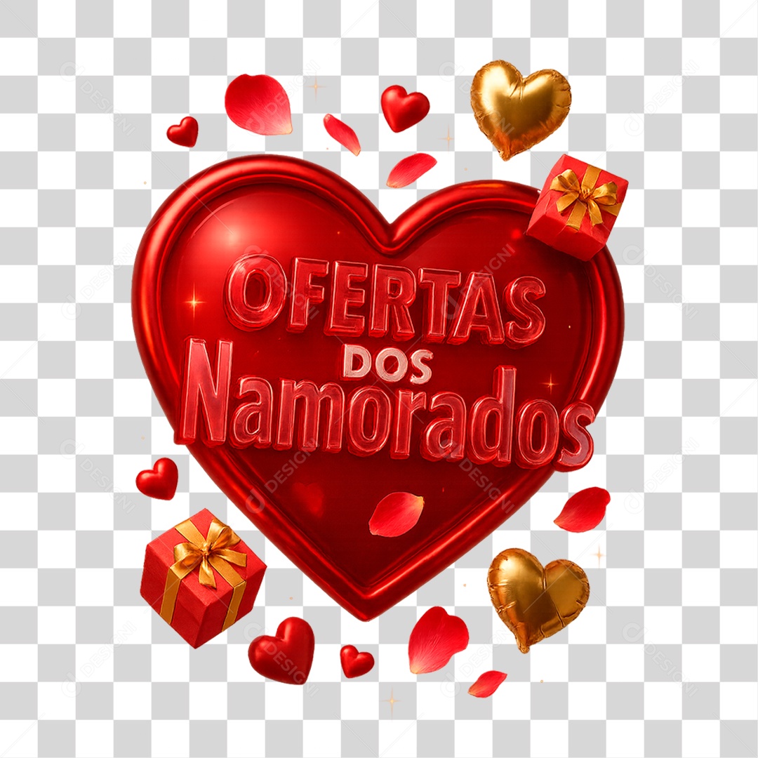 Selo 3D Ofertas dos Namorados PNG Transparente