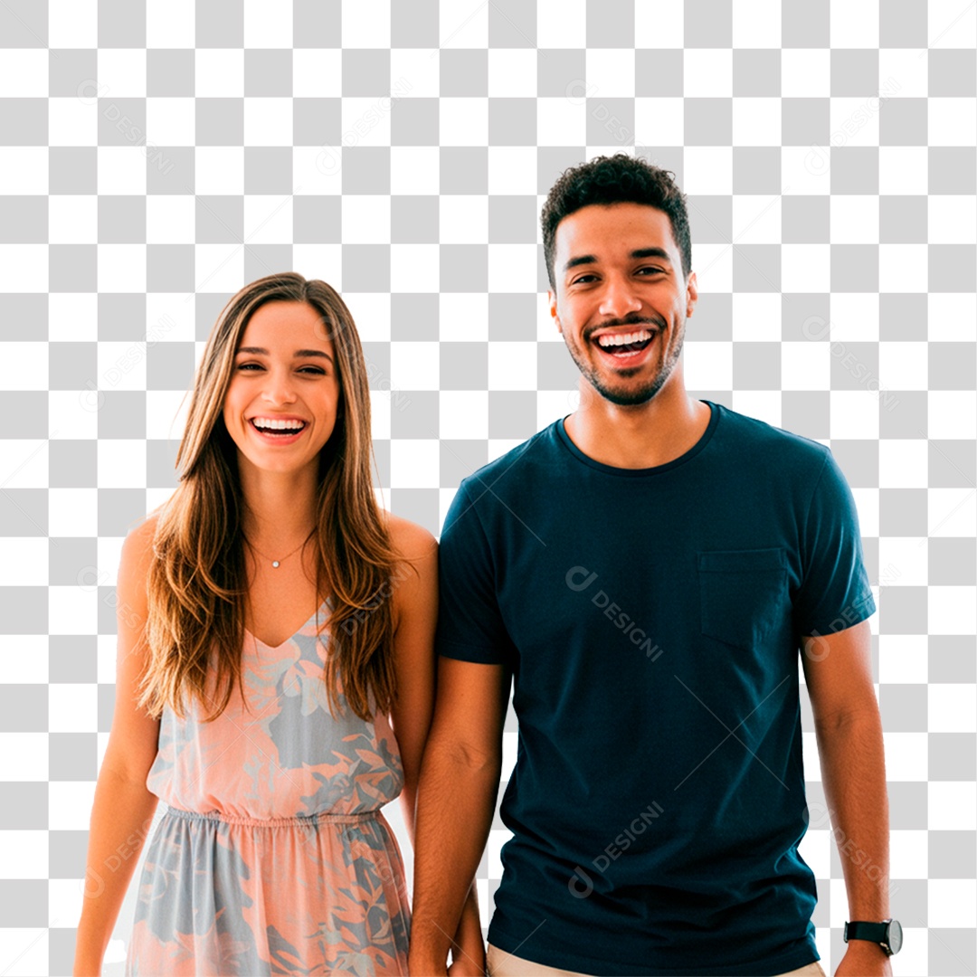Casal Sorrindo PNG Transparente