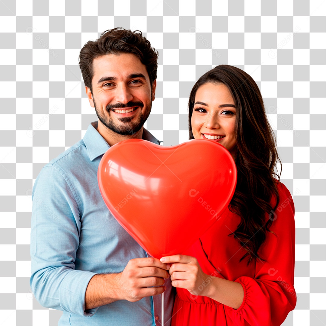 Casal com Balão PNG Transparente
