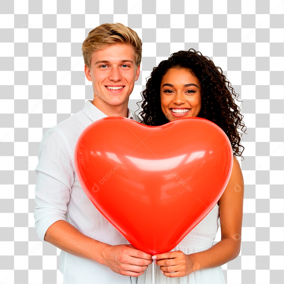Casal com Balão PNG Transparente