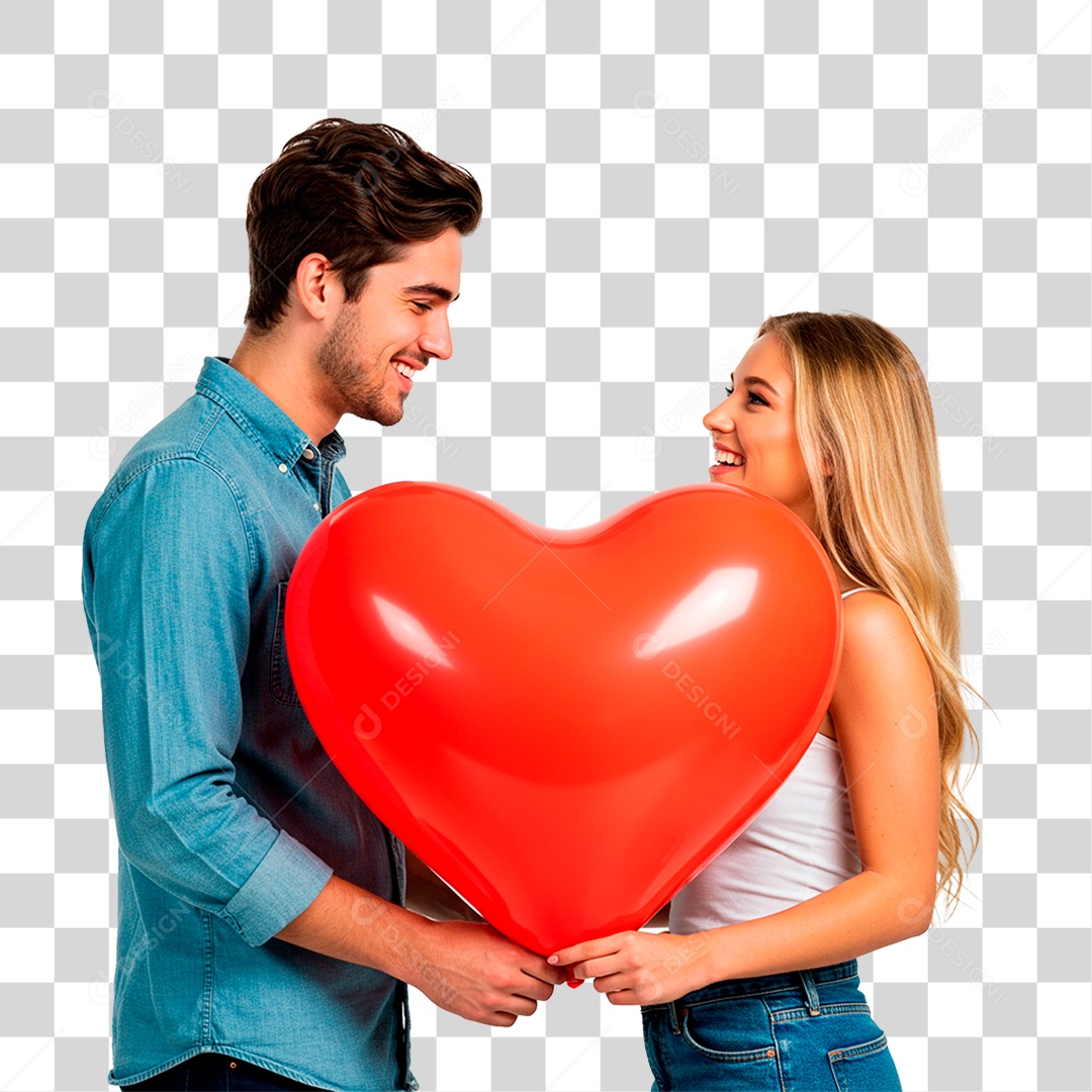 Casal com Balão PNG Transparente