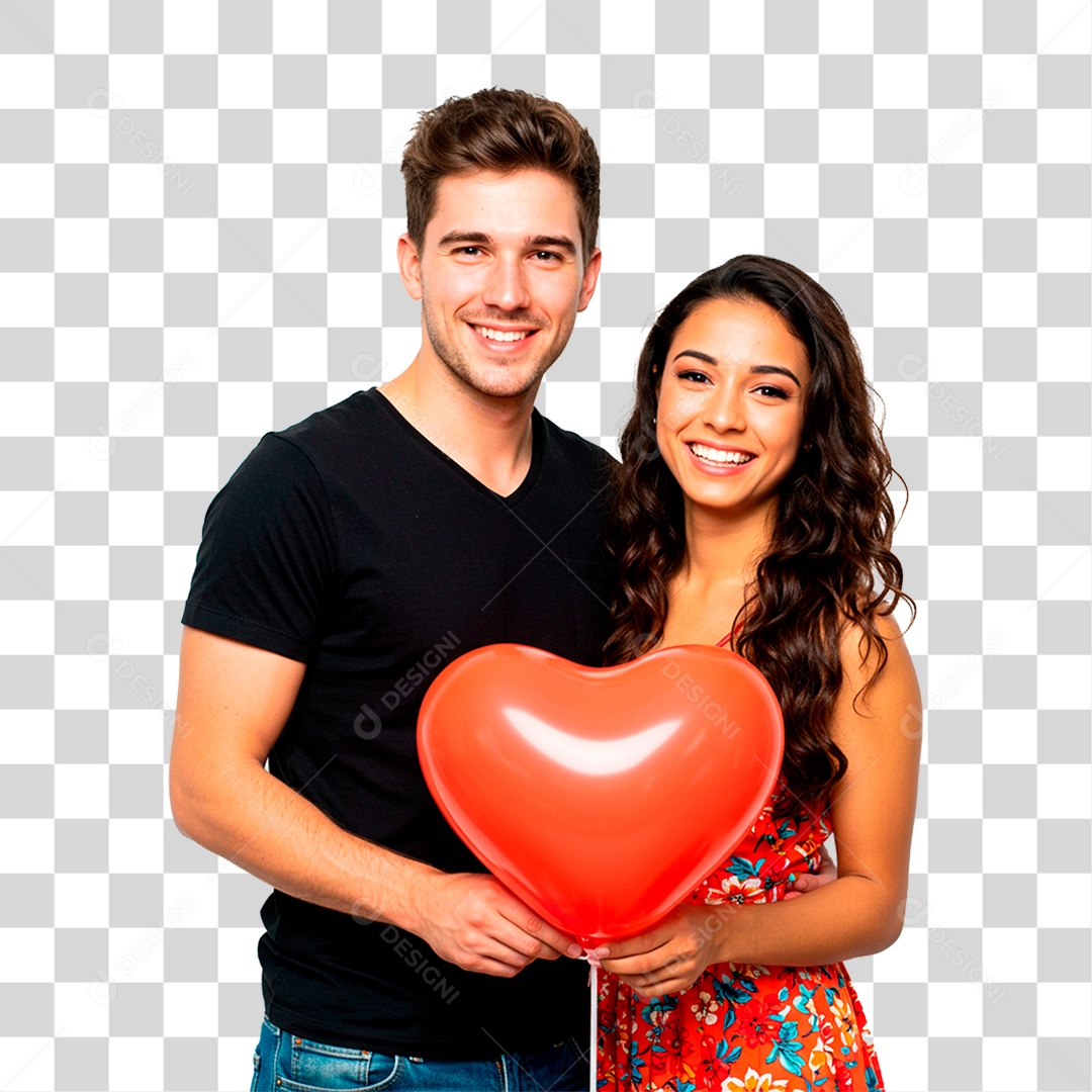Casal com Balão PNG Transparente