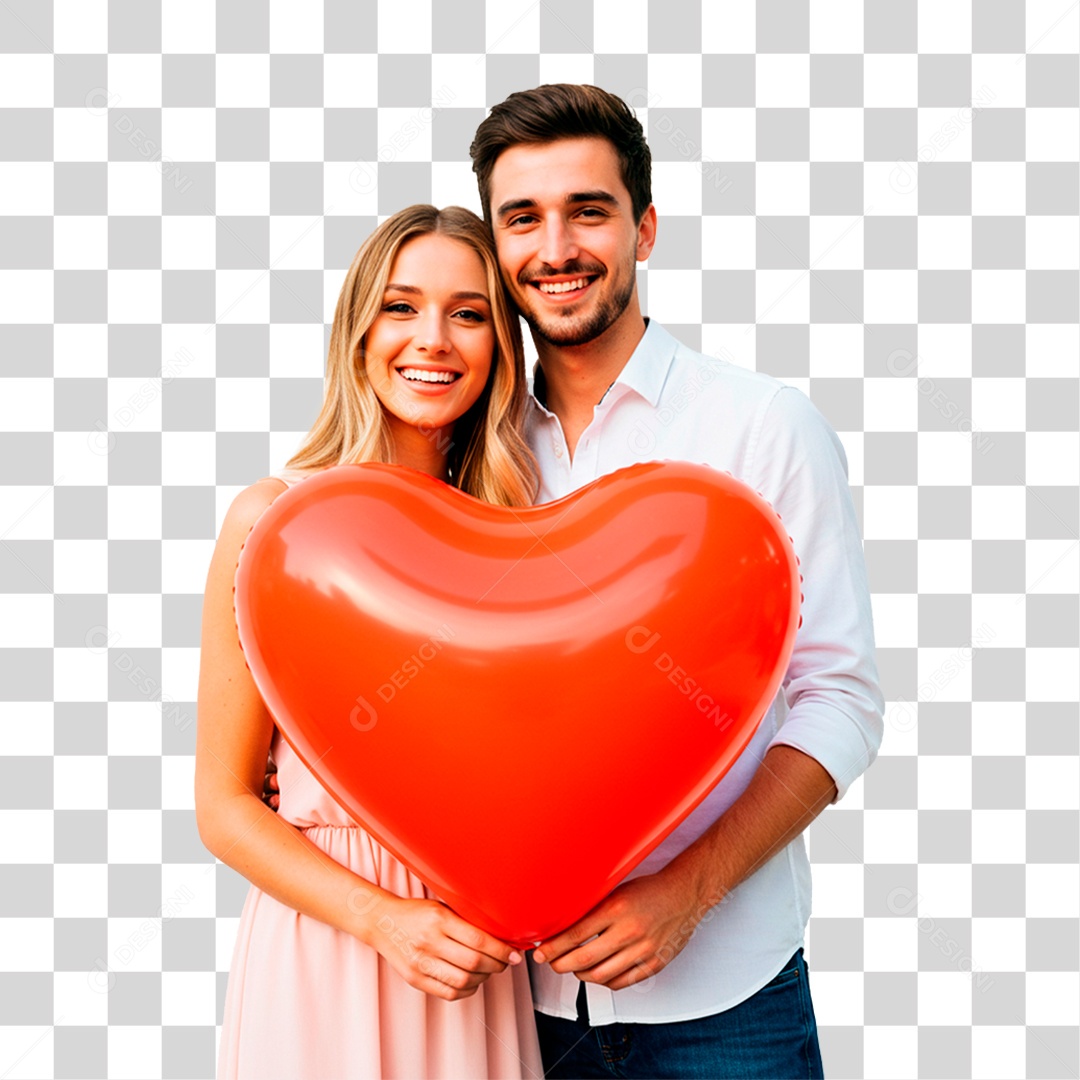 Casal com Balão PNG Transparente