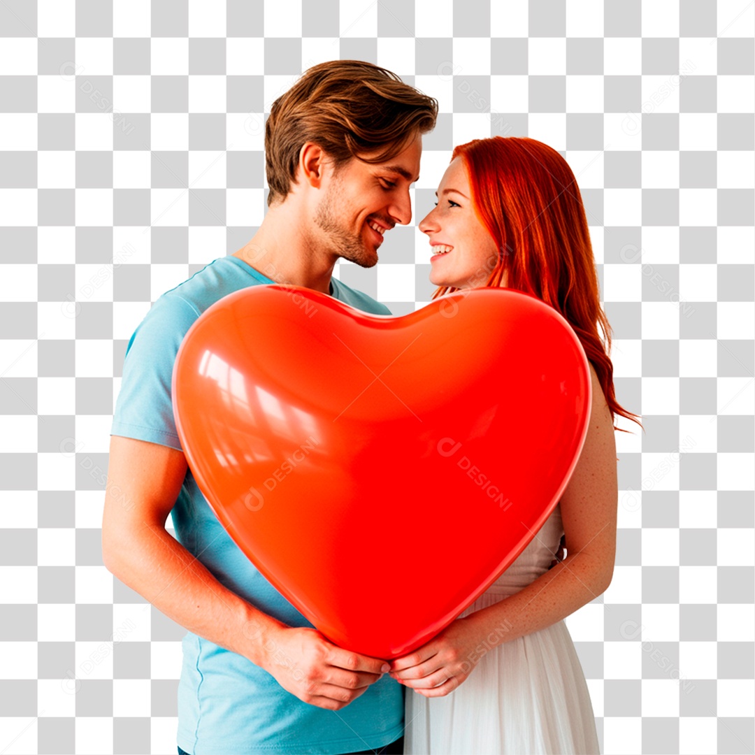 Casal com Balão PNG Transparente