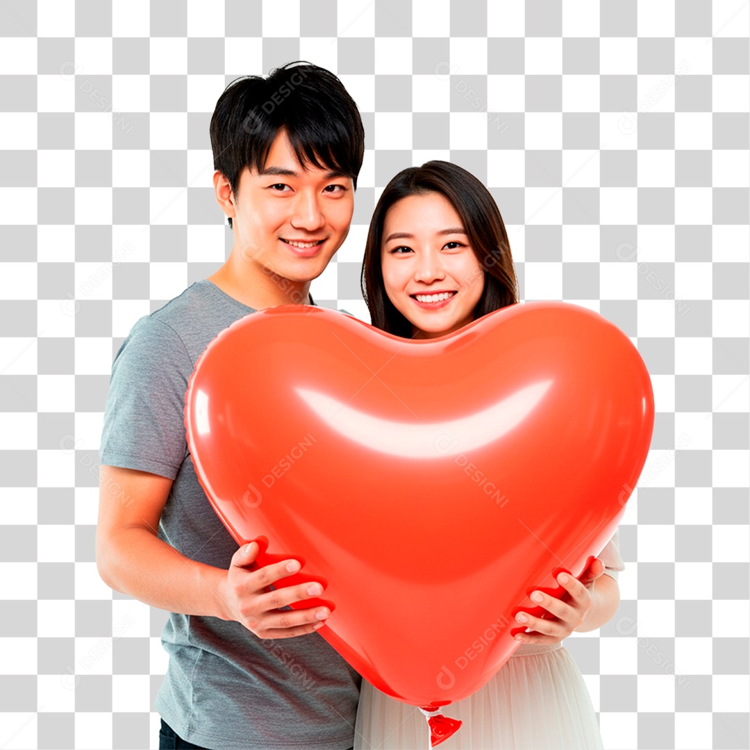 Casal com Balão PNG Transparente