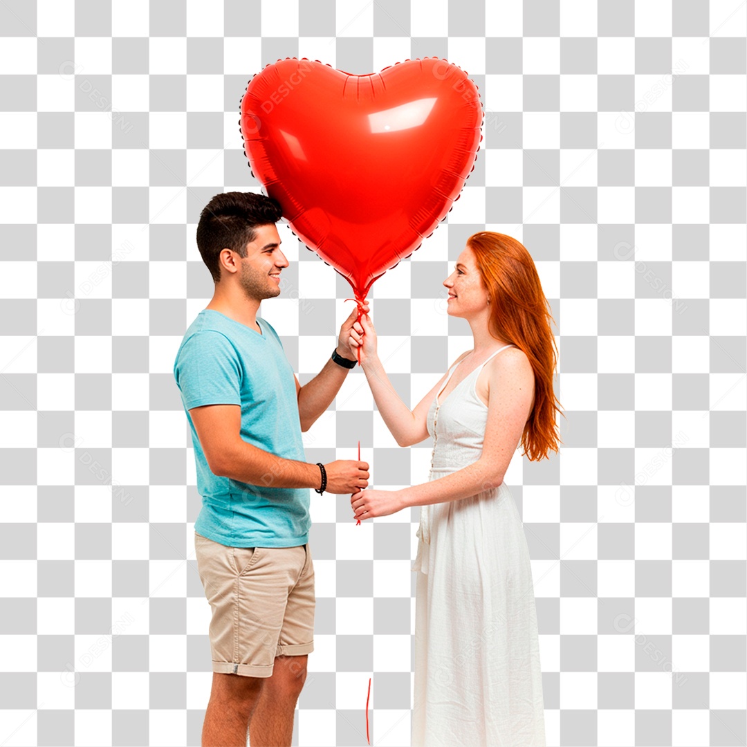 Casal com Balão PNG Transparente