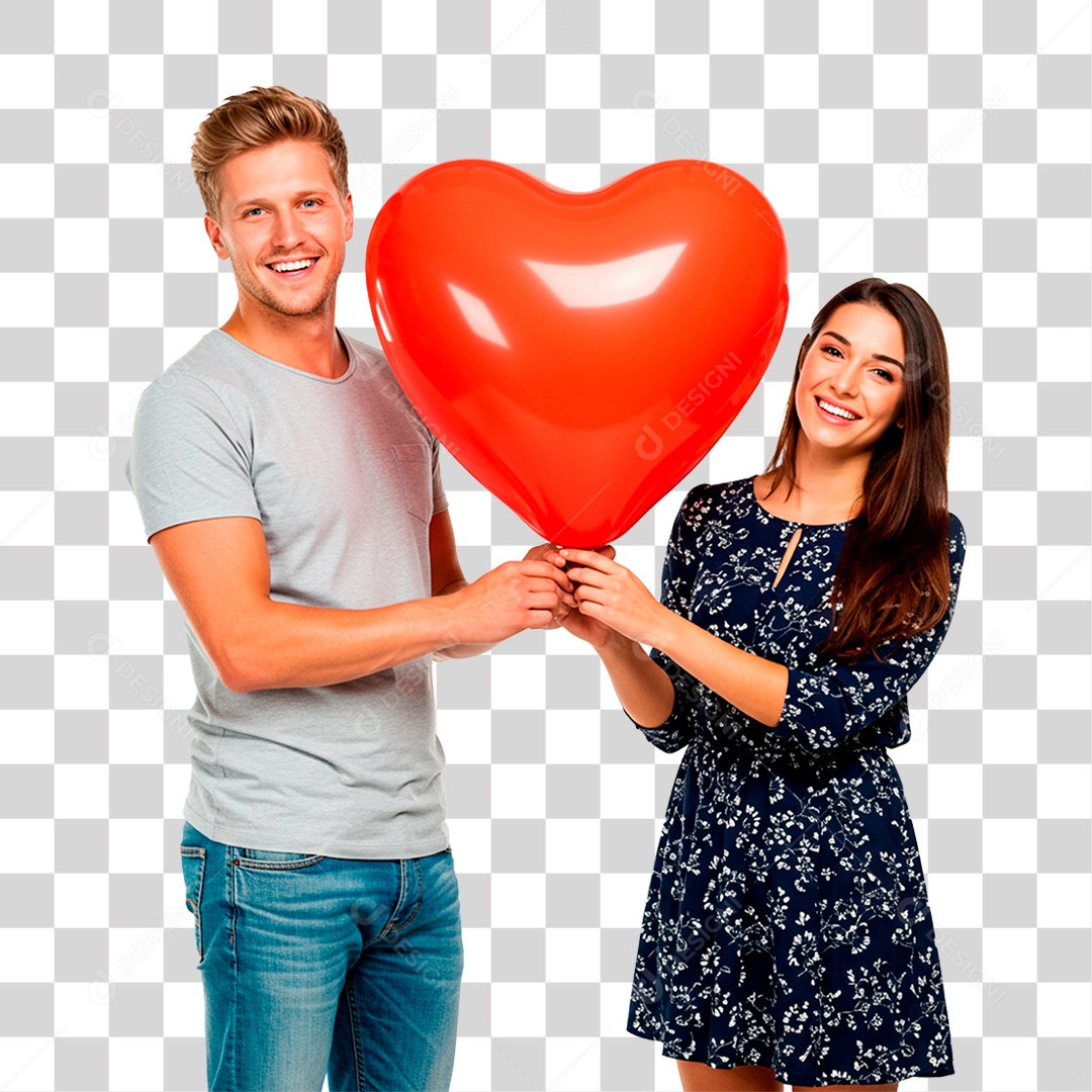 Casal com Balão PNG Transparente