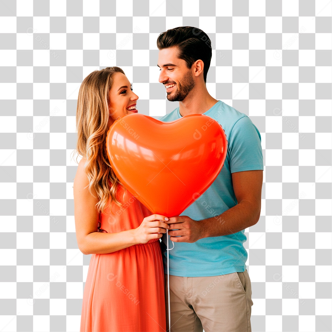 Casal com Balão PNG Transparente