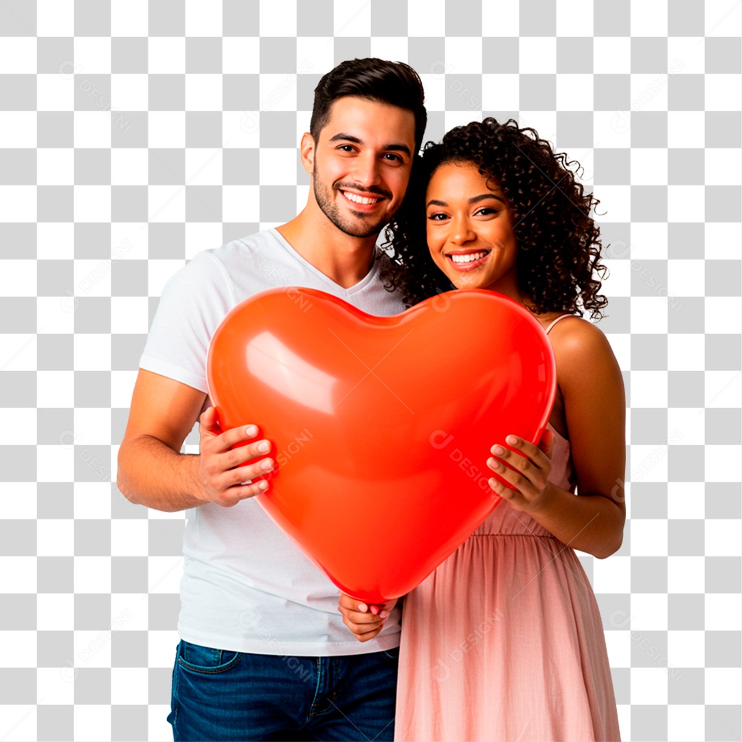 Casal com Balão PNG Transparente