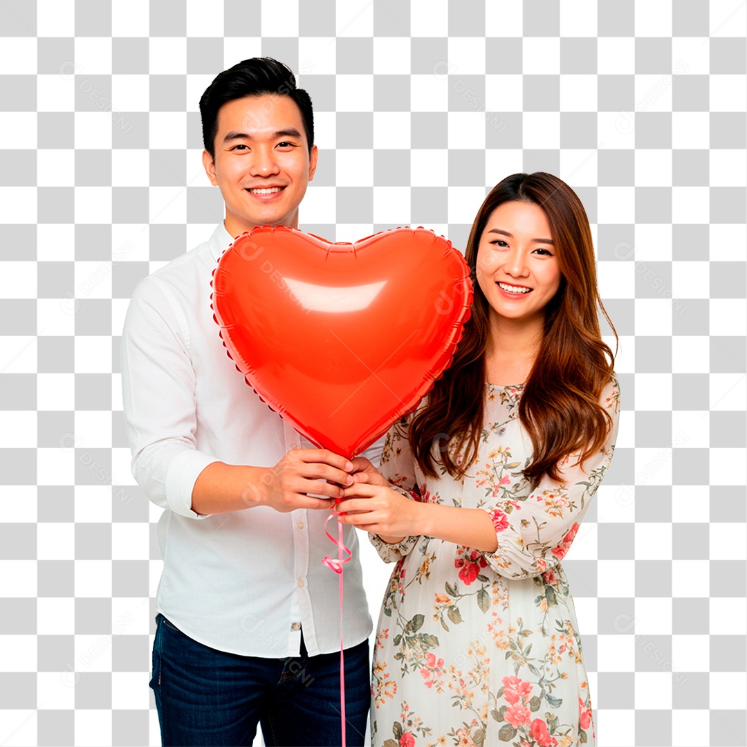 Casal com Balão PNG Transparente