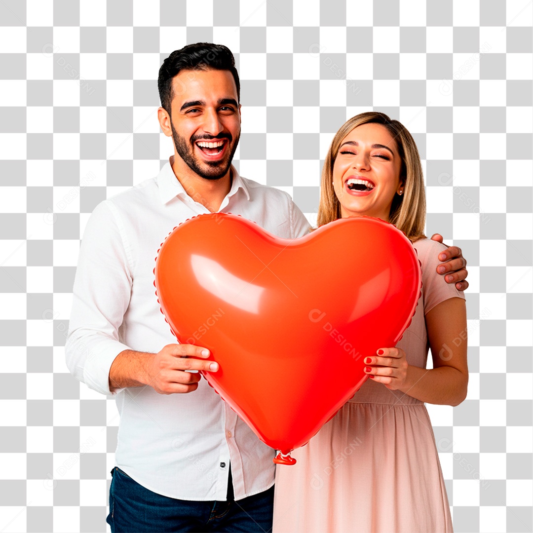 Casal com Balão PNG Transparente