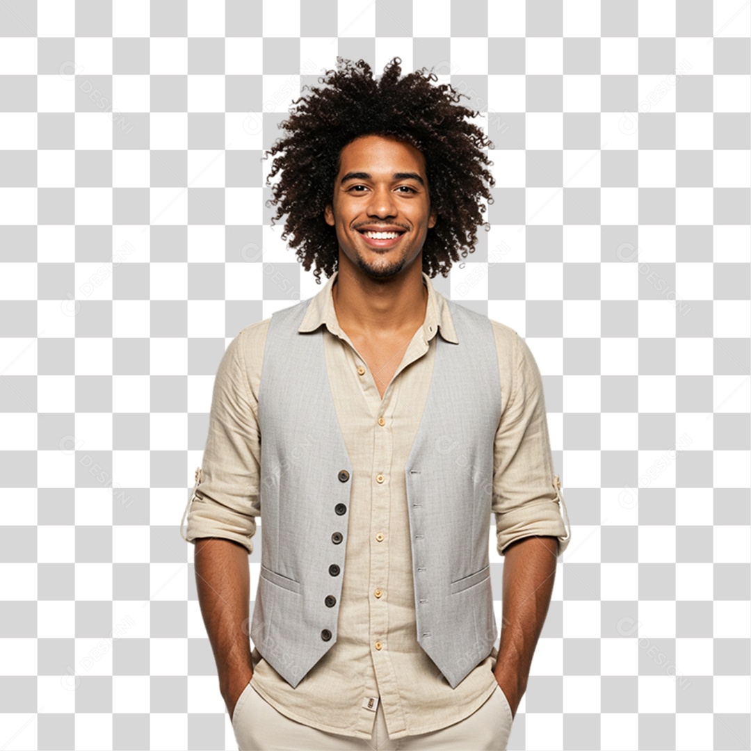 Jovem Modelo Sorrindo PNG Transparente