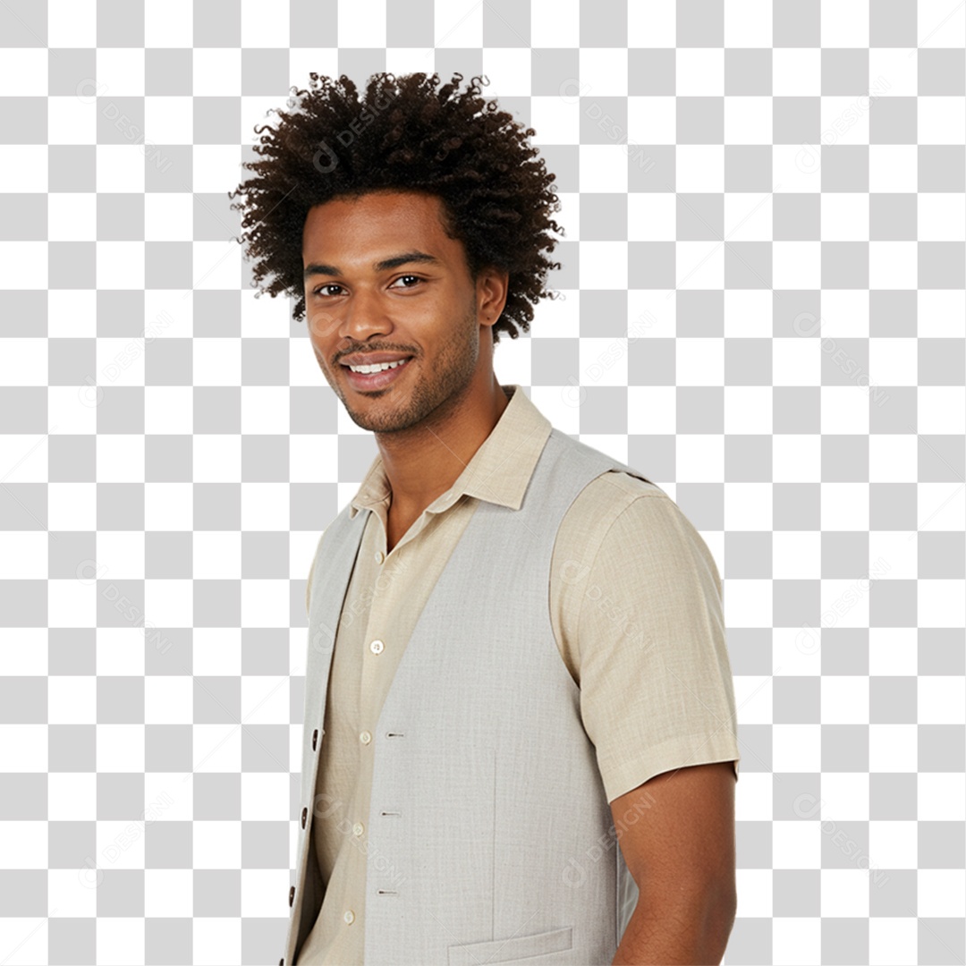 Jovem Modelo Sorrindo PNG Transparente