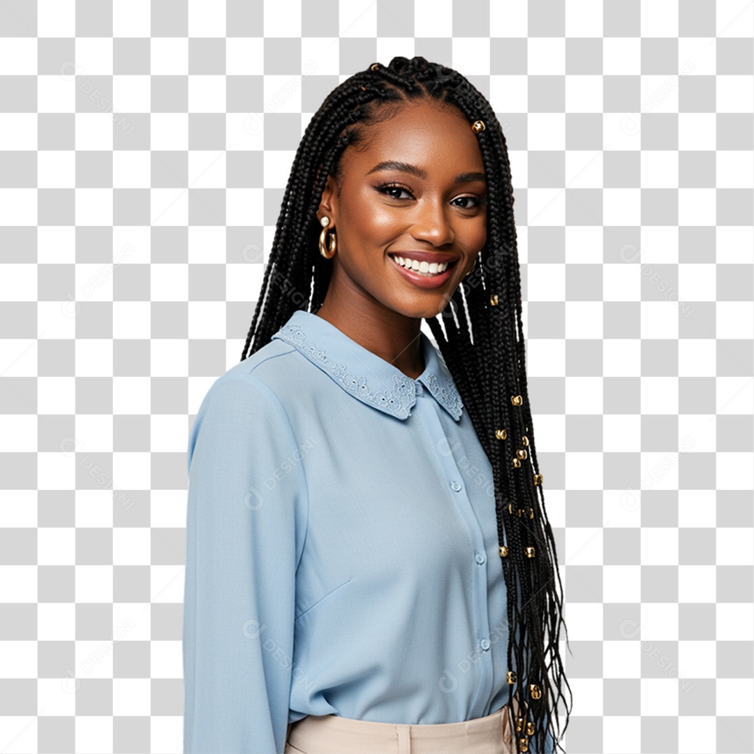 Jovem Modelo Sorrindo PNG Transparente