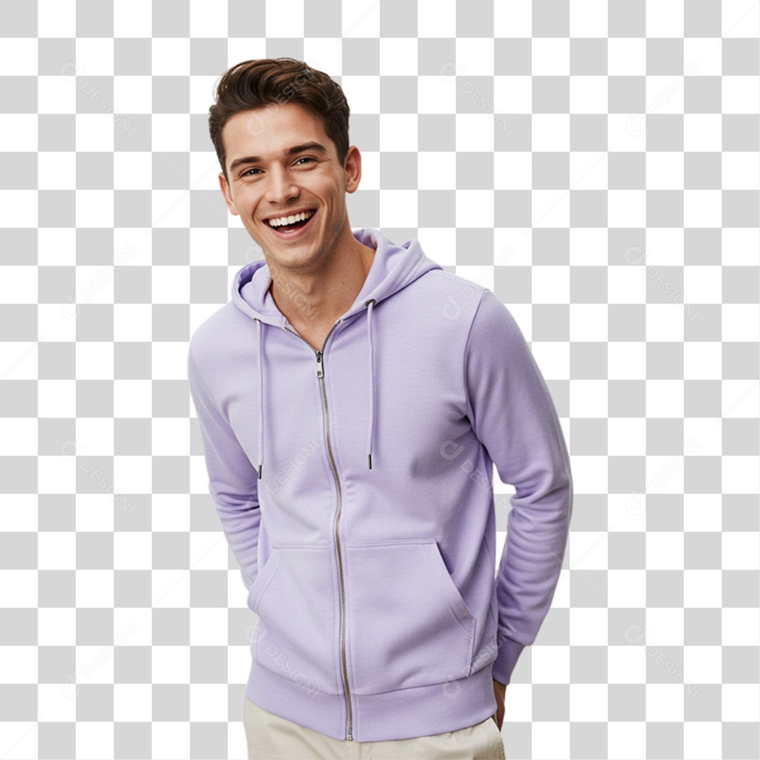 Jovem Modelo Sorrindo PNG Transparente