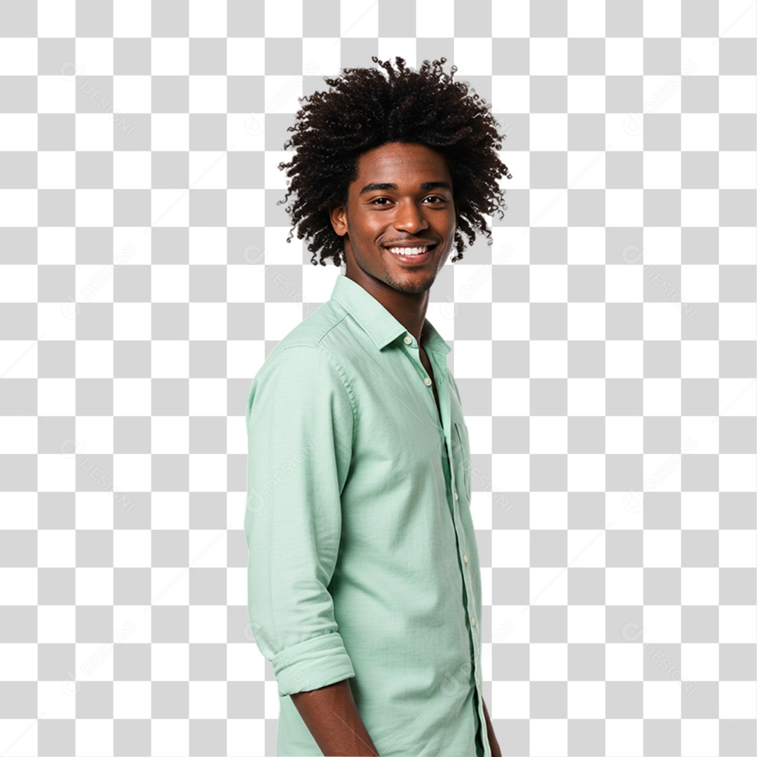 Jovem Modelo Sorrindo PNG Transparente