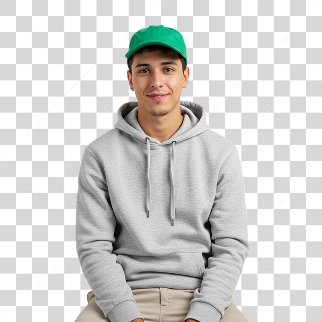 Jovem Modelo Sorrindo PNG Transparente
