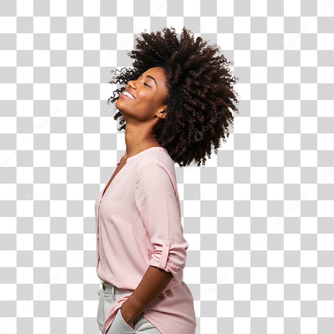 Jovem Modelo Sorrindo PNG Transparente