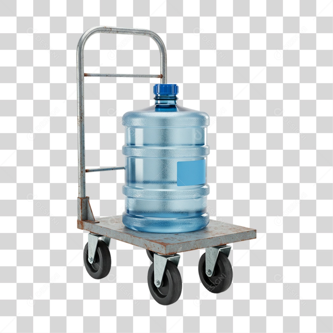 Carrinho com Galão de Água PNG Transparente