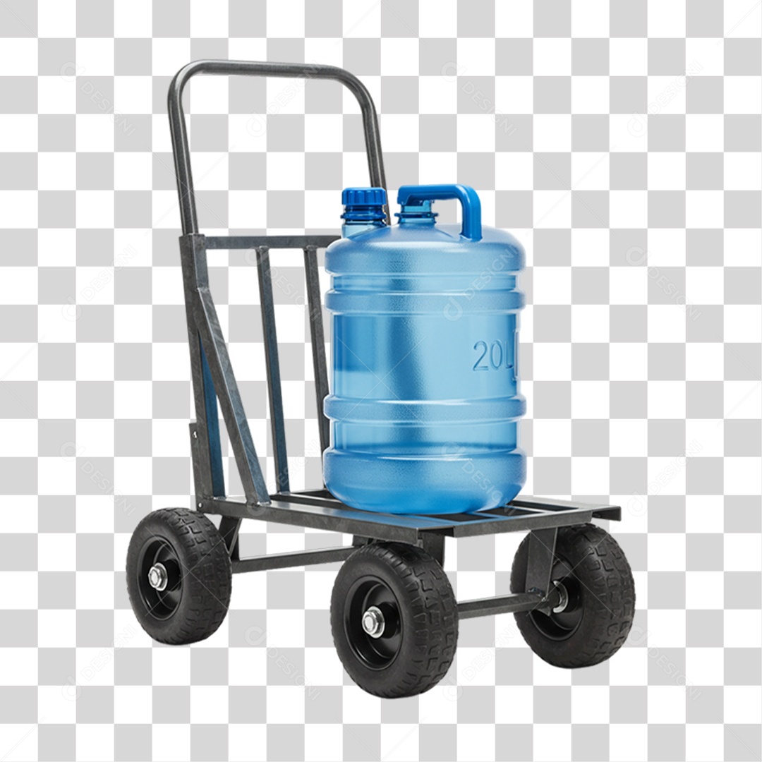 Carrinho com Galão de Água PNG Transparente