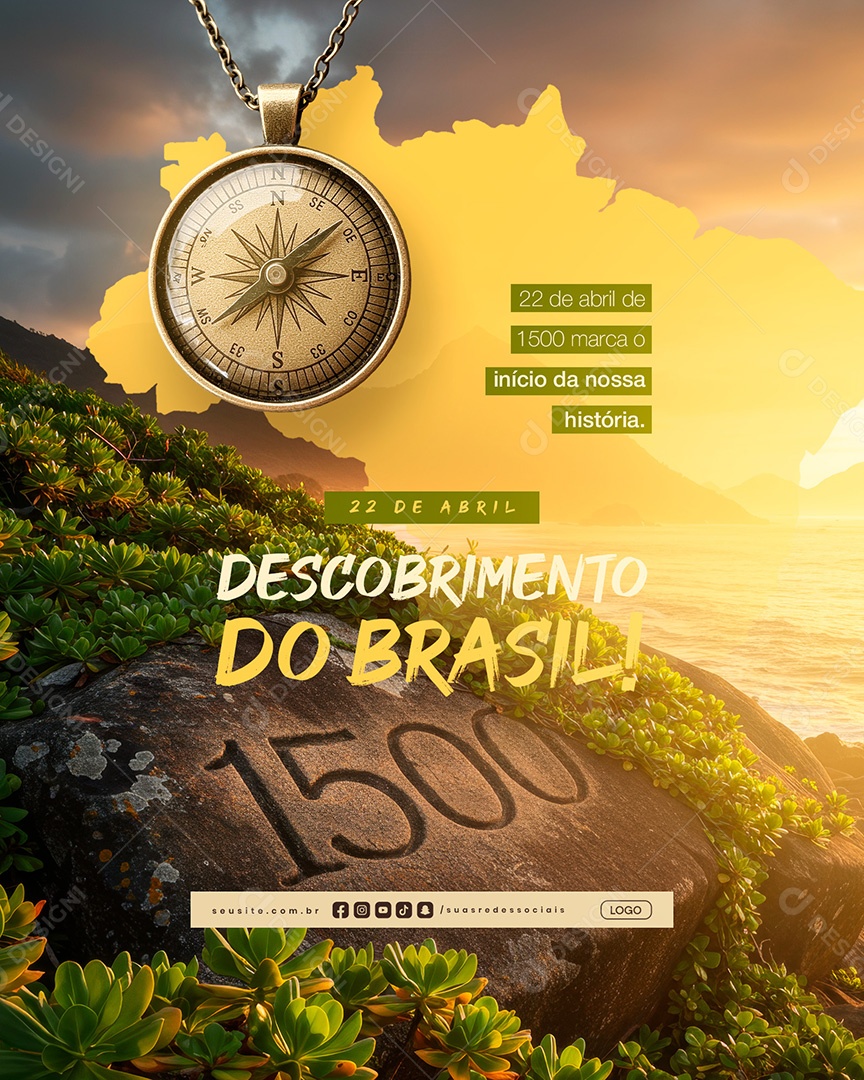 Dia do Descobrimento do Brasil 22 de Abril Social Media PSD Editável