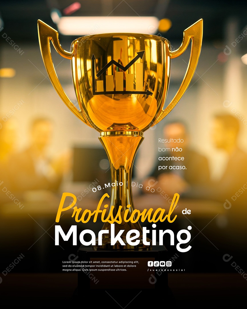 Feed Dia do Profissional de Marketing 8 de Maio Social Media PSD Editável