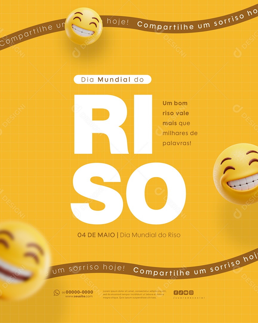 Feed Dia Mundial do Riso 4 de Maio Social Media PSD Editável