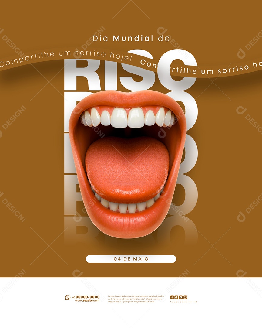Feed Dia Mundial do Riso 4 de Maio Social Media PSD Editável