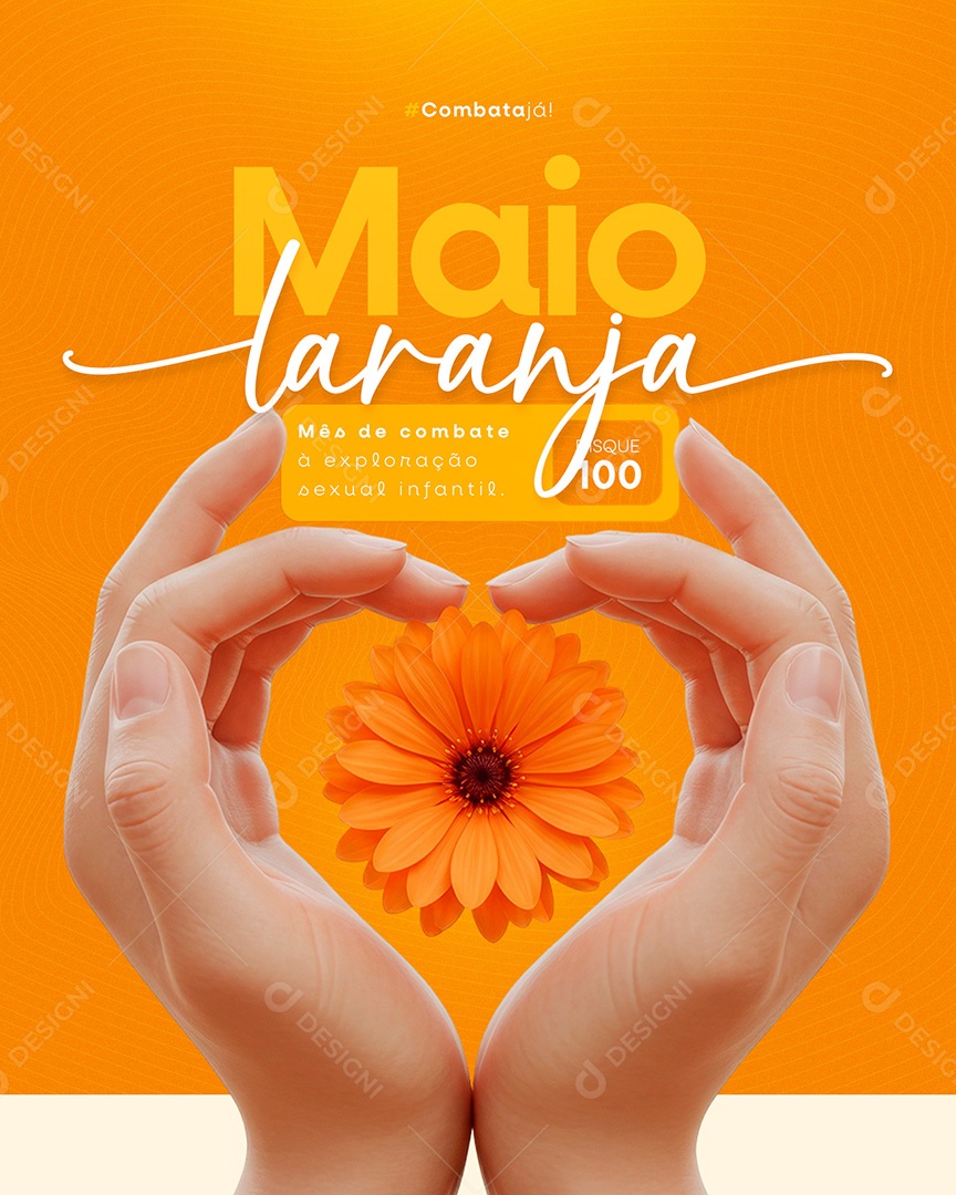 Feed Maio Laranja Campanha de Combate à Exploração Sexual Infantil Social Media PSD Editável