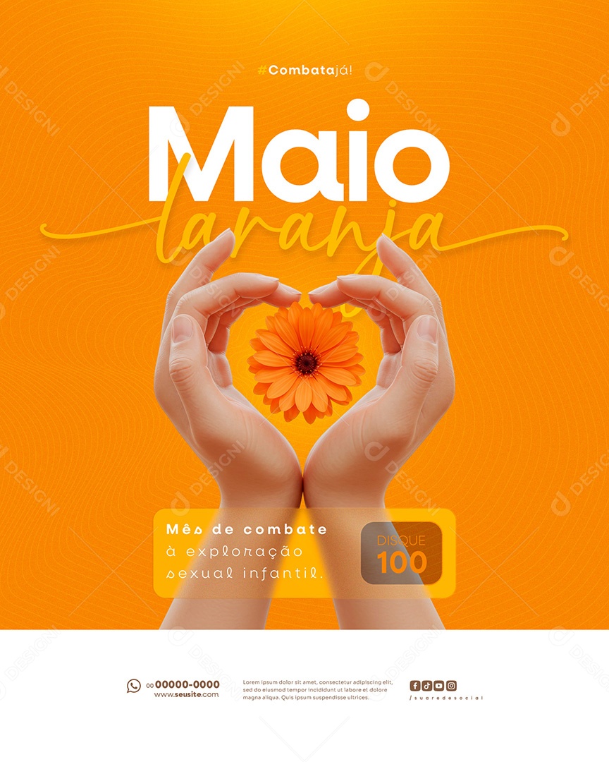 Feed Maio Laranja Campanha de Combate à Exploração Sexual Infantil Social Media PSD Editável