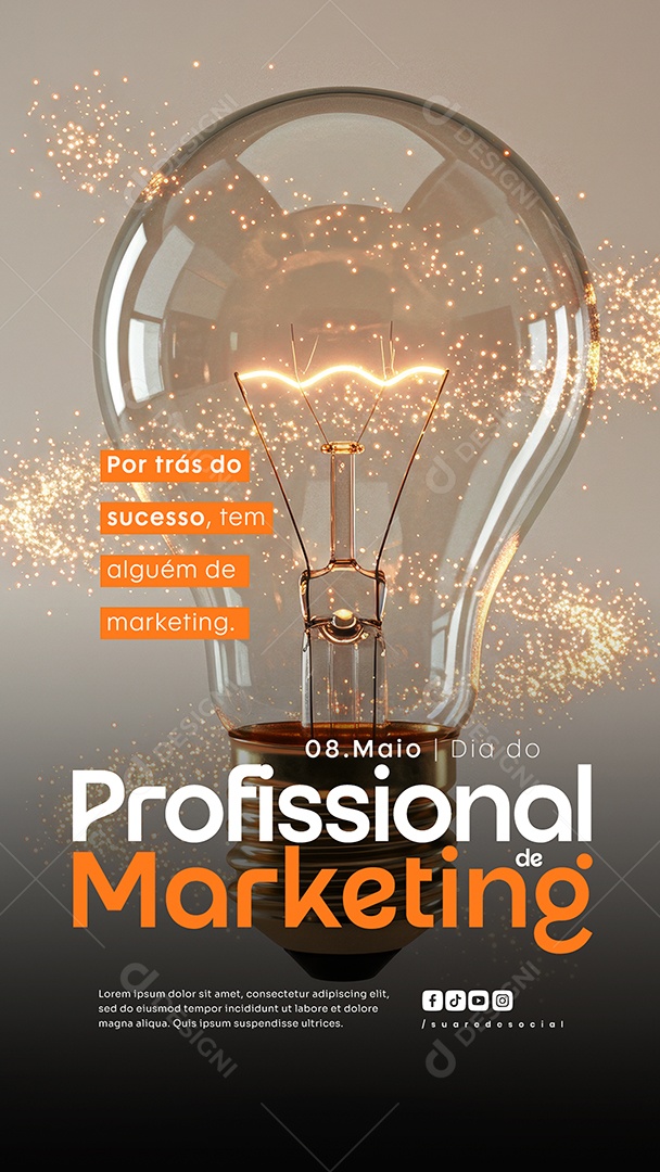 Story Dia do Profissional de Marketing 8 de Maio Social Media PSD Editável