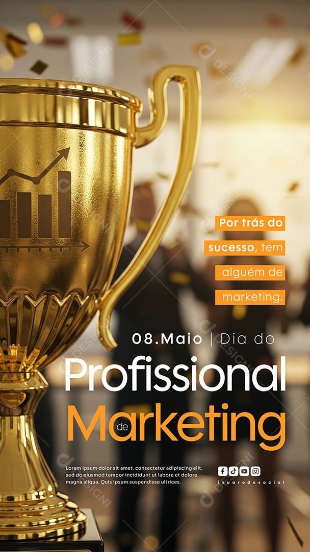 Story Dia do Profissional de Marketing 8 de Maio Social Media PSD Editável