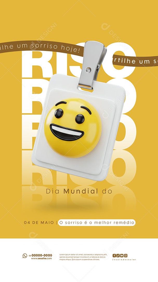 Story Dia Mundial do Riso 4 de Maio Social Media PSD Editável