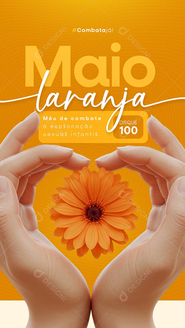 Story Maio Laranja Campanha de Combate à Exploração Sexual Infantil Social Media PSD Editável