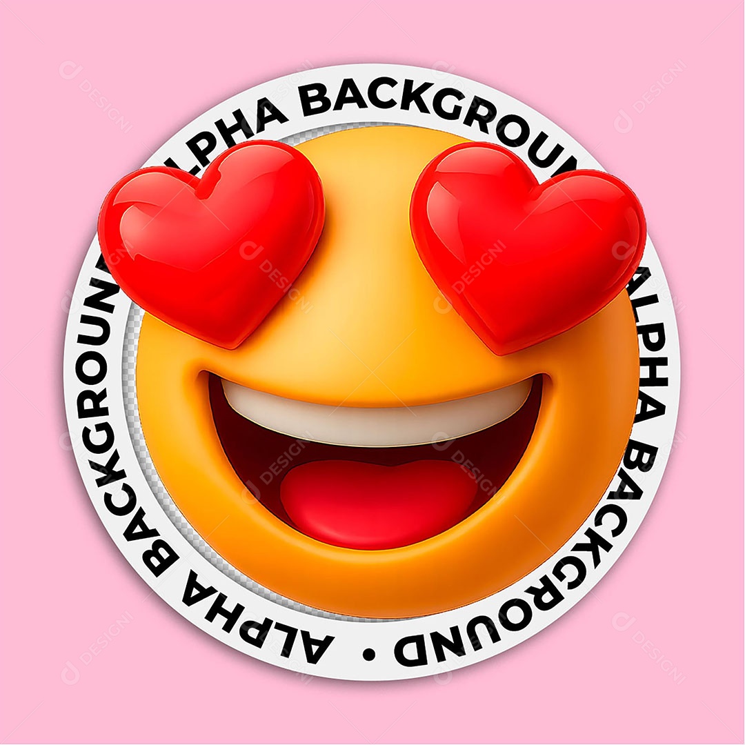 Elemento 3D Emoji Apaixonado para Composição PSD