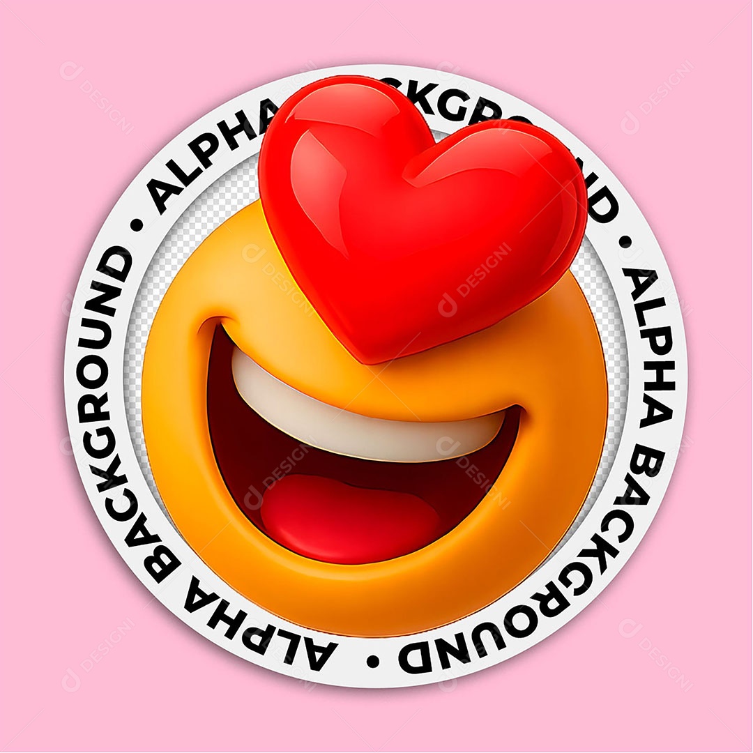 Elemento 3D Emoji Apaixonado para Composição PSD