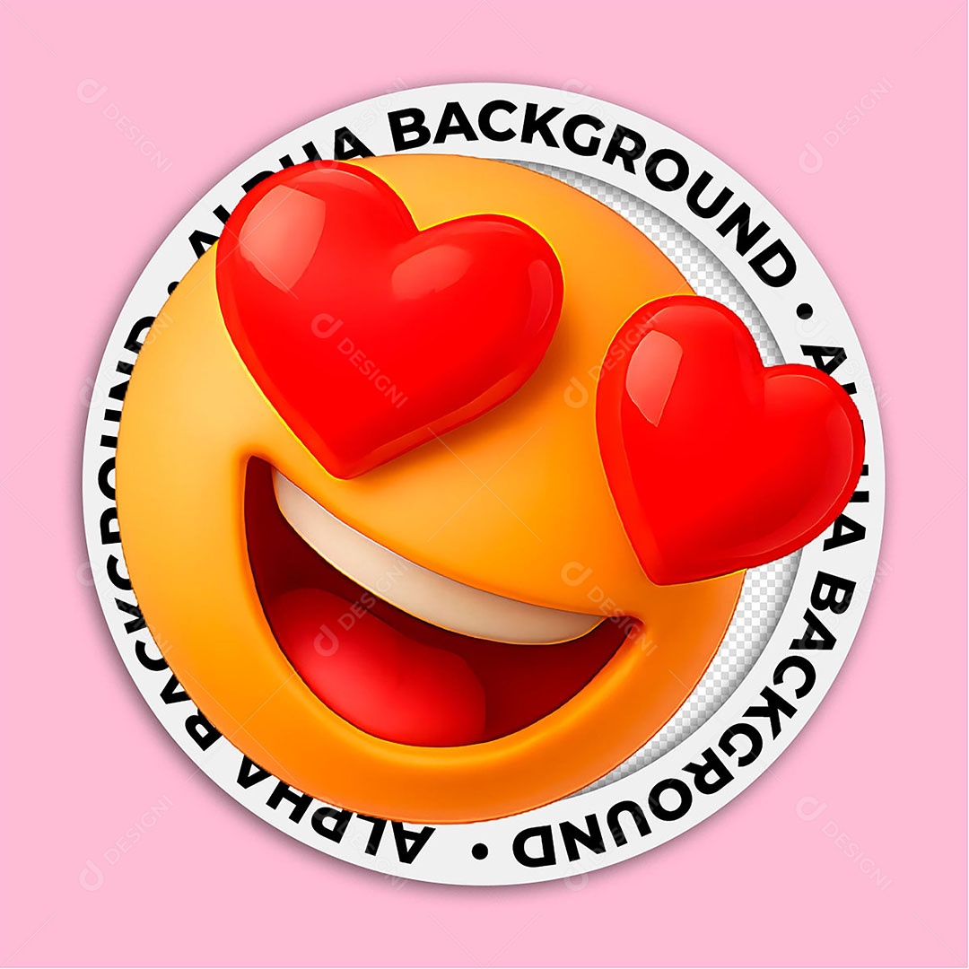 Elemento 3D Emoji Apaixonado para Composição PSD