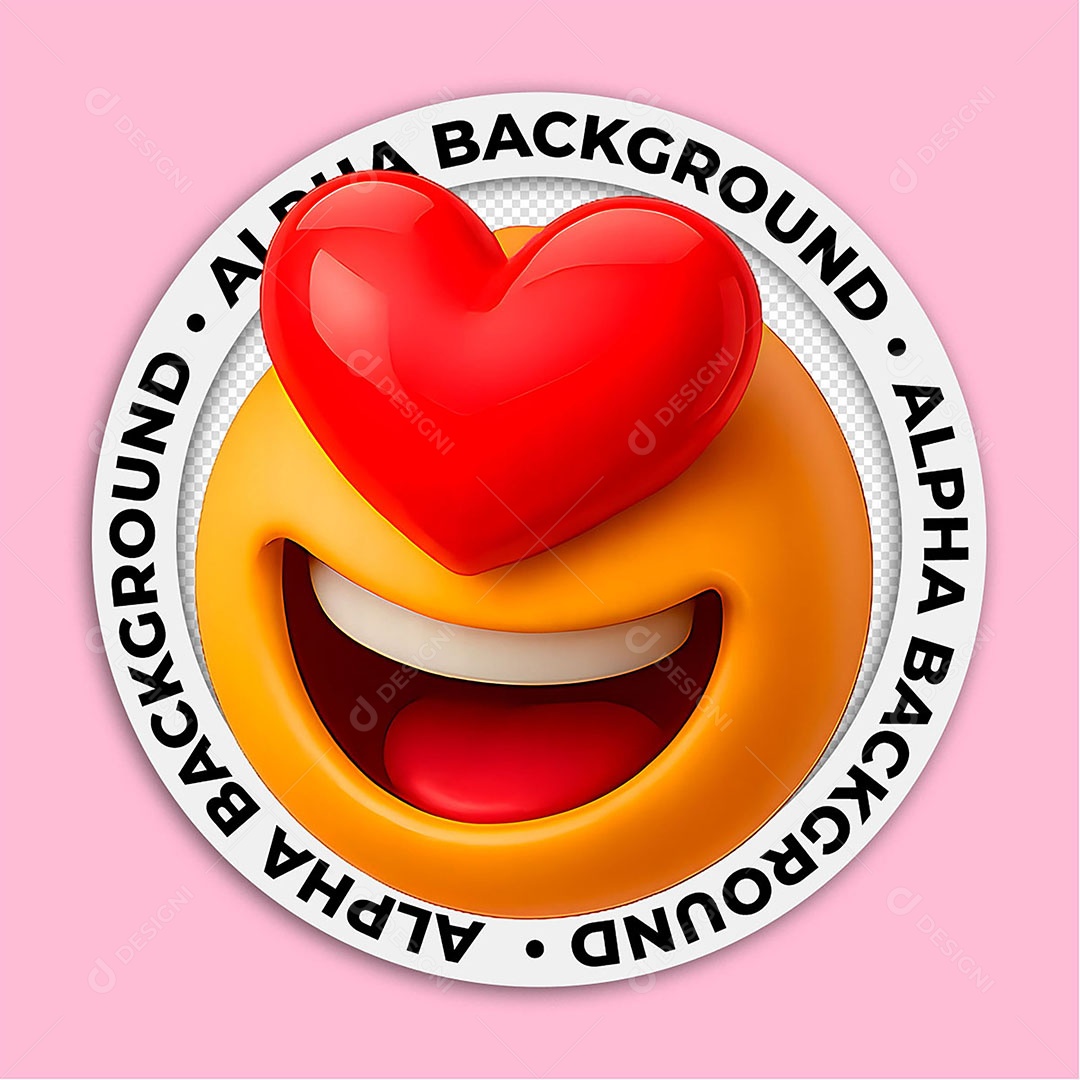 Elemento 3D Emoji Apaixonado para Composição PSD