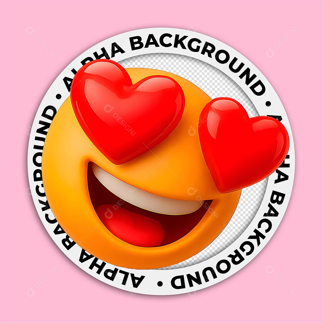 Elemento 3D Emoji Apaixonado para Composição PSD