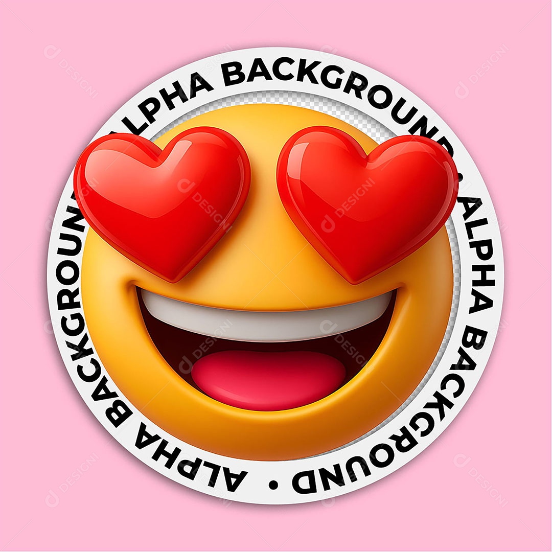 Elemento 3D Emoji Apaixonado para Composição PSD