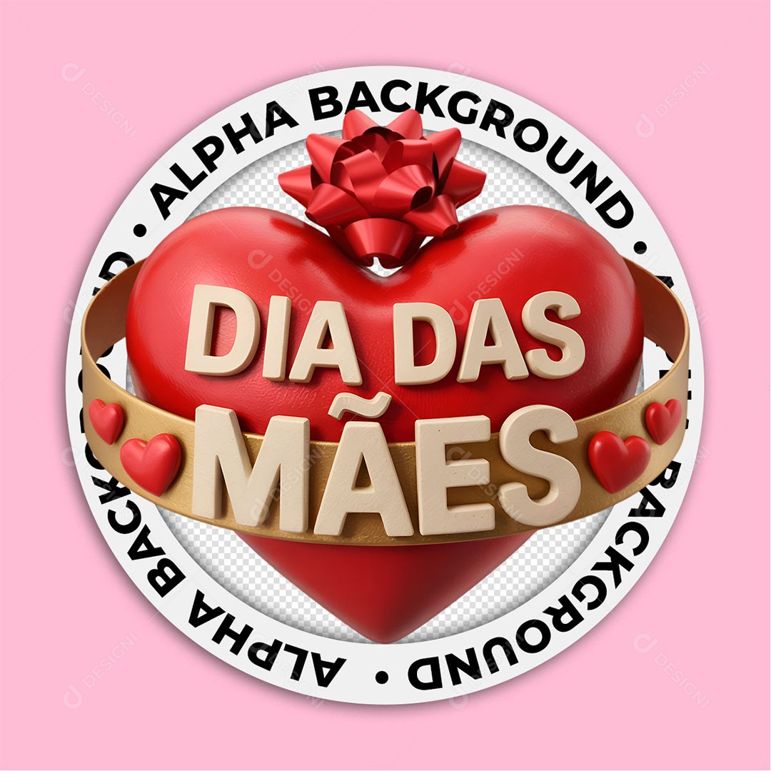 Selo 3D Dia das Mães Para Composição PSD