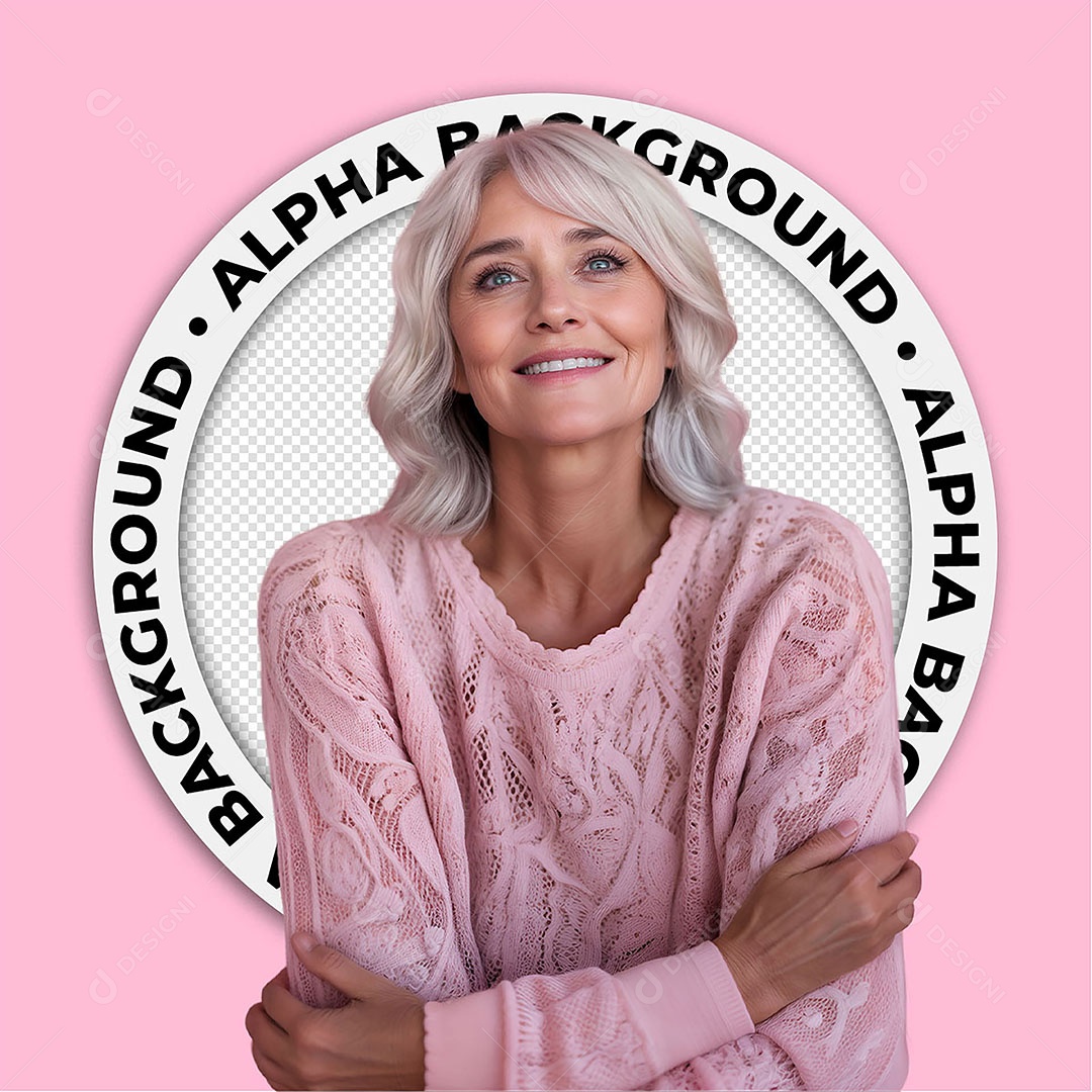 Personagem 3D Mulher Idosa Para Composição PSD