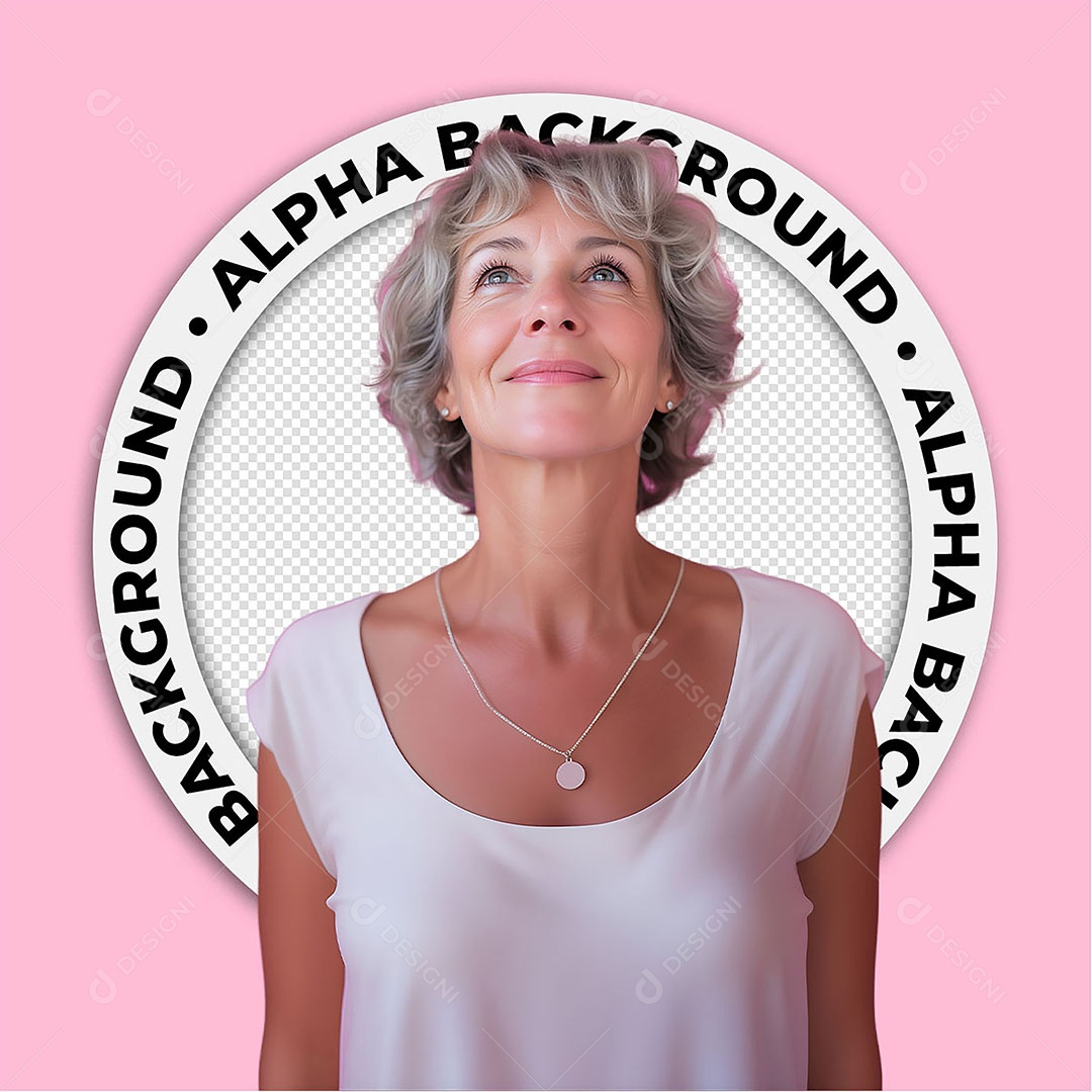 Personagem 3D Mulher Idosa Para Composição PSD