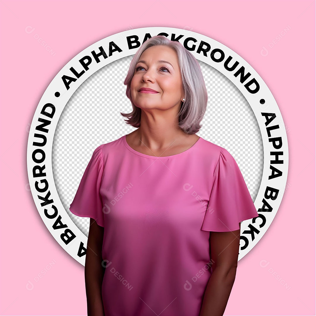 Personagem 3D Mulher Idosa Para Composição PSD