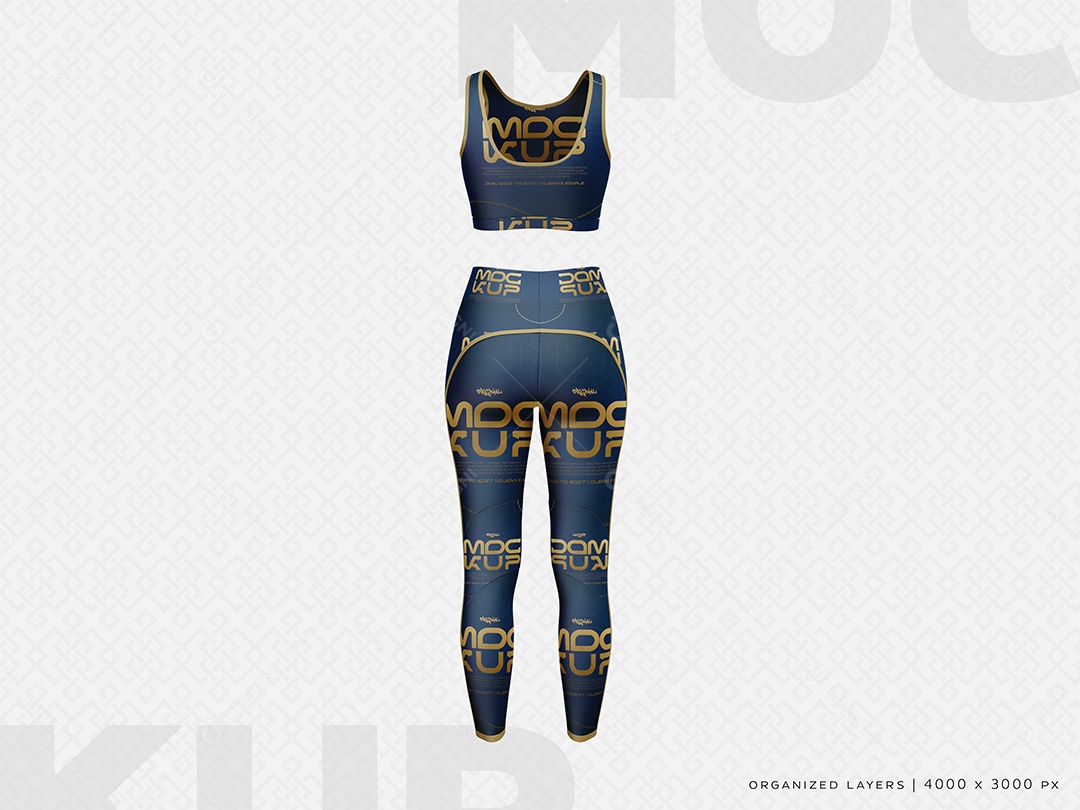 Mockup Kit Roupa De Academia Feminina PSD Editável