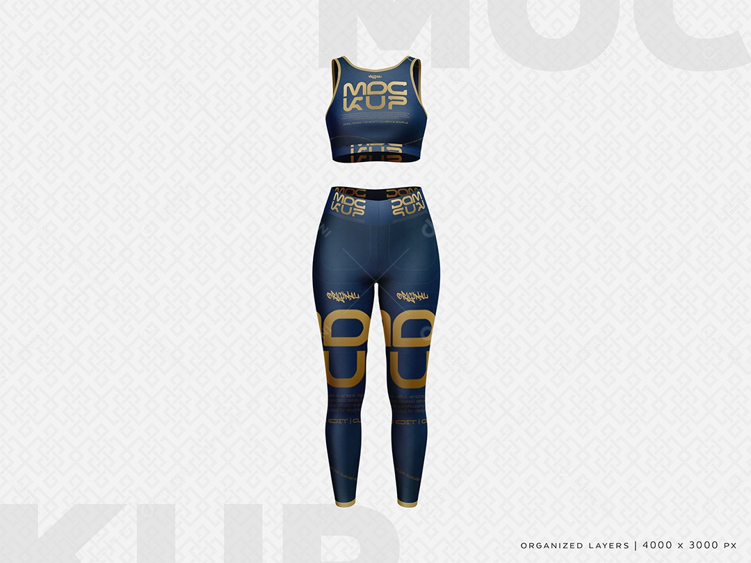 Mockup Kit Roupa De Academia Feminina PSD Editável