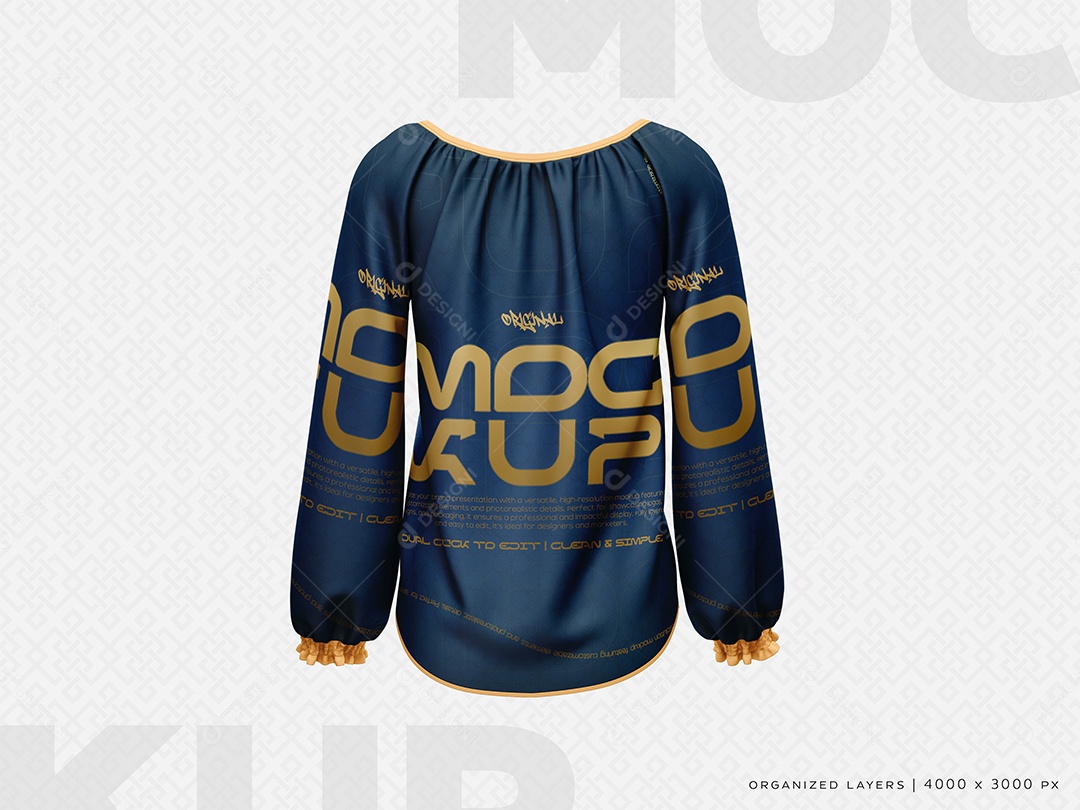 Blusa Feminina Manga Longa Mockup PSD Editável