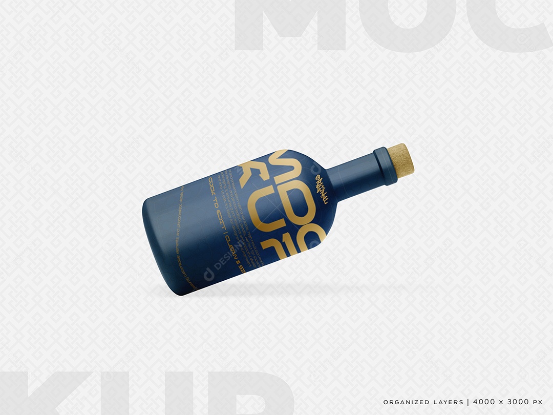 Garrafa de Vidro Mockup PSD Editável