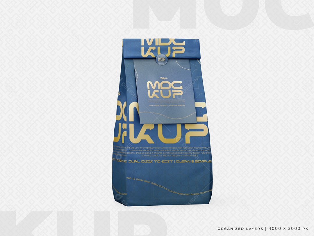 Embalagem Pacote Mockup PSD Editável