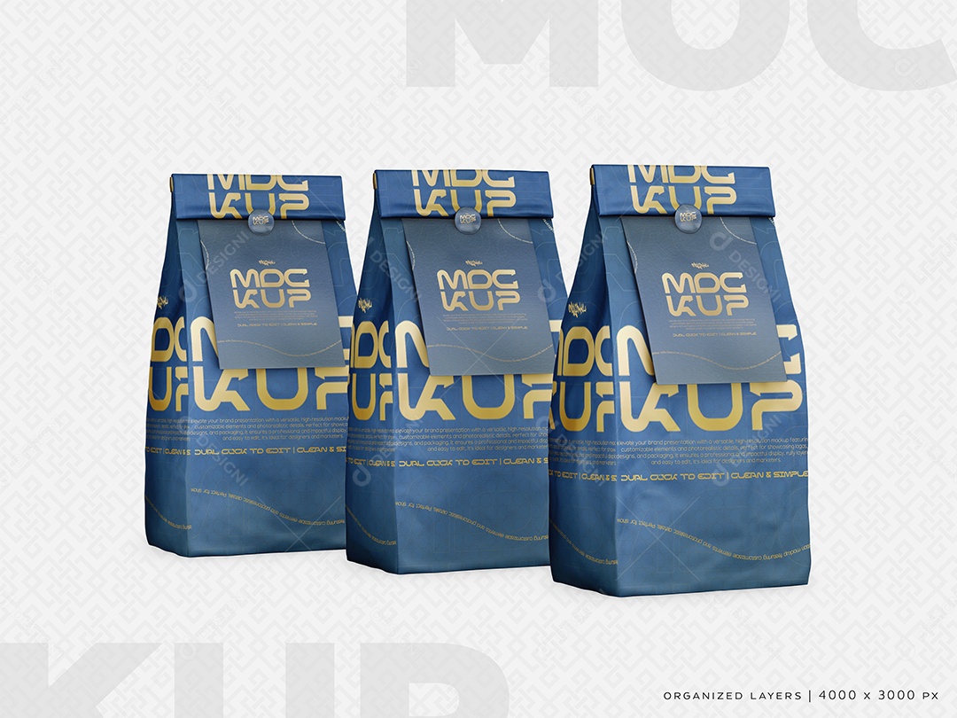 Embalagens Pacotes Mockup PSD Editável